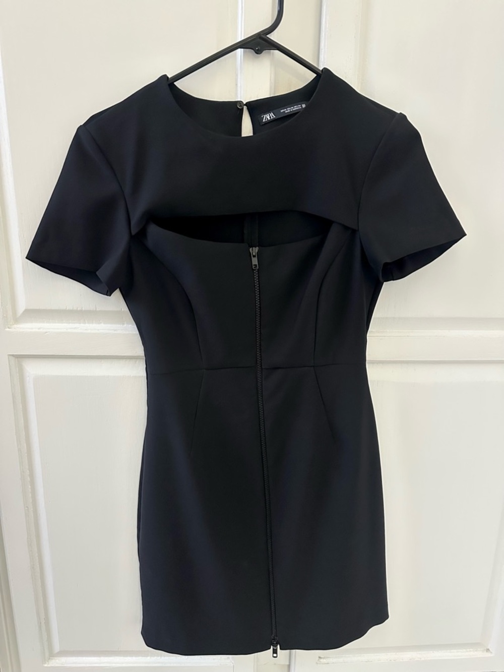 ZARA black cut out zip up dress